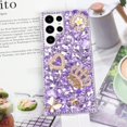 thumbnail image 6 of for Galaxy S24 Ultra Bling Case Women Girls Luxury 3D Glitter Diamond Sparkle Crystal Rhinestone Phone Case Cute 3D Heart Crown Flower and Butterfly Gemstone Case for Galaxy S24 Ultra, Purple, 6 of 14