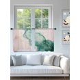 thumbnail image 4 of Sheer Curtains 54 Inch Length 2 Panels Set for Kitchen, Marble Green Semi Sheer Curtains for Windows, Pink Gold Modern Foil Glitter Wavy Art Voile Window Treatments Rod Pocket Curtain, 4 of 7