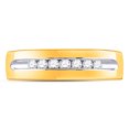 thumbnail image 1 of 14kt Yellow Gold Mens Machine Set Round Diamond Wedding Channel Band Ring 1/4 Cttw, 1 of 1