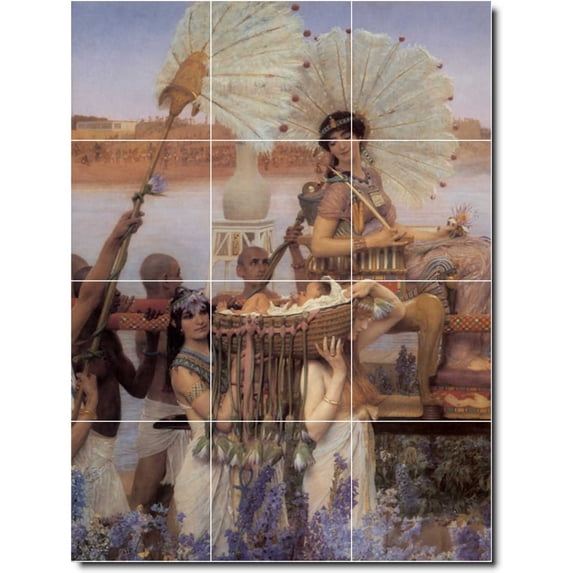 Ceramic Tile Mural-Lawrence Alma-Tadema Historical Bathroom Tile Mural 30. 36" w x 48" h using (12) 12 x 12 ceramic tiles