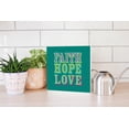 thumbnail image 4 of Faith Hope Love Bold Kelly Green 10 x 10 Wood Tabletop Sign Plaque, 4 of 4