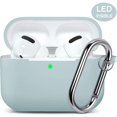 thumbnail image 1 of Airpods Pro Case - Shockproof Silicone Airpods Pro Case Protective Cover [Front-Led Visible] With Carabiner Compatible With Apple Airpods Pro 2019, Mint Blue, 1 of 7
