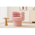 thumbnail image 6 of LiviNest Small Space Swivel Chair: 29-Inch Round Accent Chair - 360° Rotation for Bedroom Vanity & Apartment Living - Pink Teddy Fleece Barrel Chair, 6 of 6