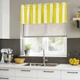 thumbnail image 5 of Yellow Striped Valances for Windows, Decorative Rod Pocket Window Valance Curtains, Modern Farmhouse Yellow White Stripes Short Curtain Drapes for Kitchen/Living Room, 2 Panels, 42" W x 12" L, 5 of 8