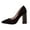 Black, variant on Black High Heels Dress Shoes for Women Ladies Spring Fall Suede Pointed Toe Chunky Heeled Slip on Dressy Pumps
