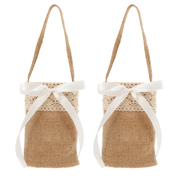 FELTECHELECTR 2 bolsas de lino para manualidades, accesorios de fotografía para bodas, fiestas, bolsas de almacenamiento de flores.