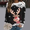 thumbnail image 2 of toraway Sweatshirts à Col Rond pour Femmes Surdimensionnés Imprimé de Cerf de Noël Col Rond Sweat à Capuche Ample et Décontracté TG, 2 of 4