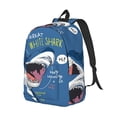 thumbnail image 2 of Naloa Canvas Backpack for Men Women Great White Shark Print Rucksack Casual Travel Daypack Large and Small Durable College Tote Satchel Bookbag for Teens, 2 of 8
