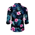 thumbnail image 4 of Kixjoy Tropical Shirts for Men Big and Tall Long Sleeve Button Down Shirts Loose Fit Casual Stretch Collared Shirts Summer Beach Lightweight Shirts for Men, Royal Blue L, 4 of 4