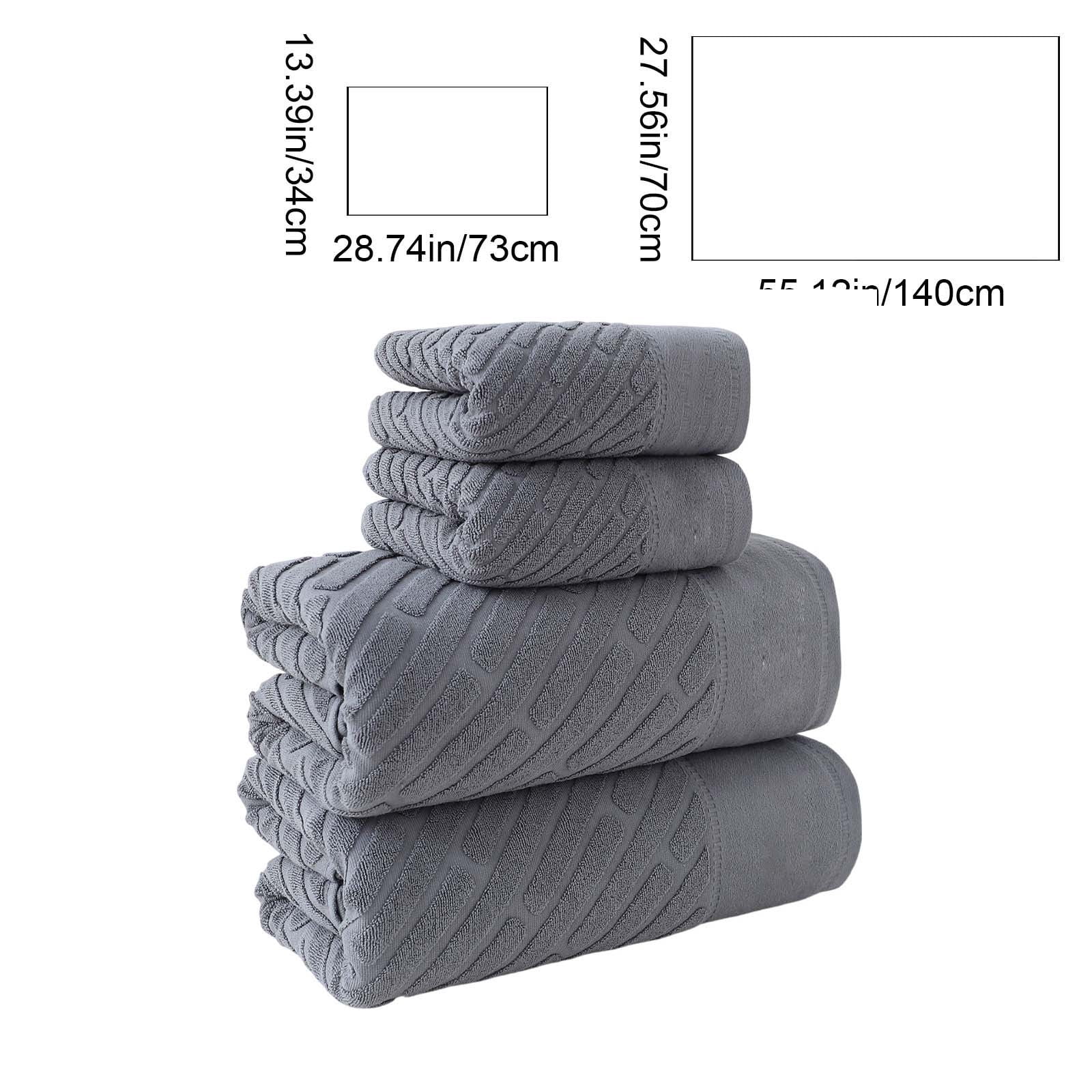 4PCS Bath Towel Sets Cottons 2 Towels 2 Bath Towels Comfortable Absorbent Thickened Soft Gentle for Baby Bath Towel
