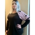 thumbnail image 5 of TIYOMI Plus Size Tunics For Women 2X Black V Neck Striped Autumn Fall Winter T-Shirt Casual Long Sleeve Pink Star Tops Casual Blouses Tee 2XL 18W 20W, 5 of 7