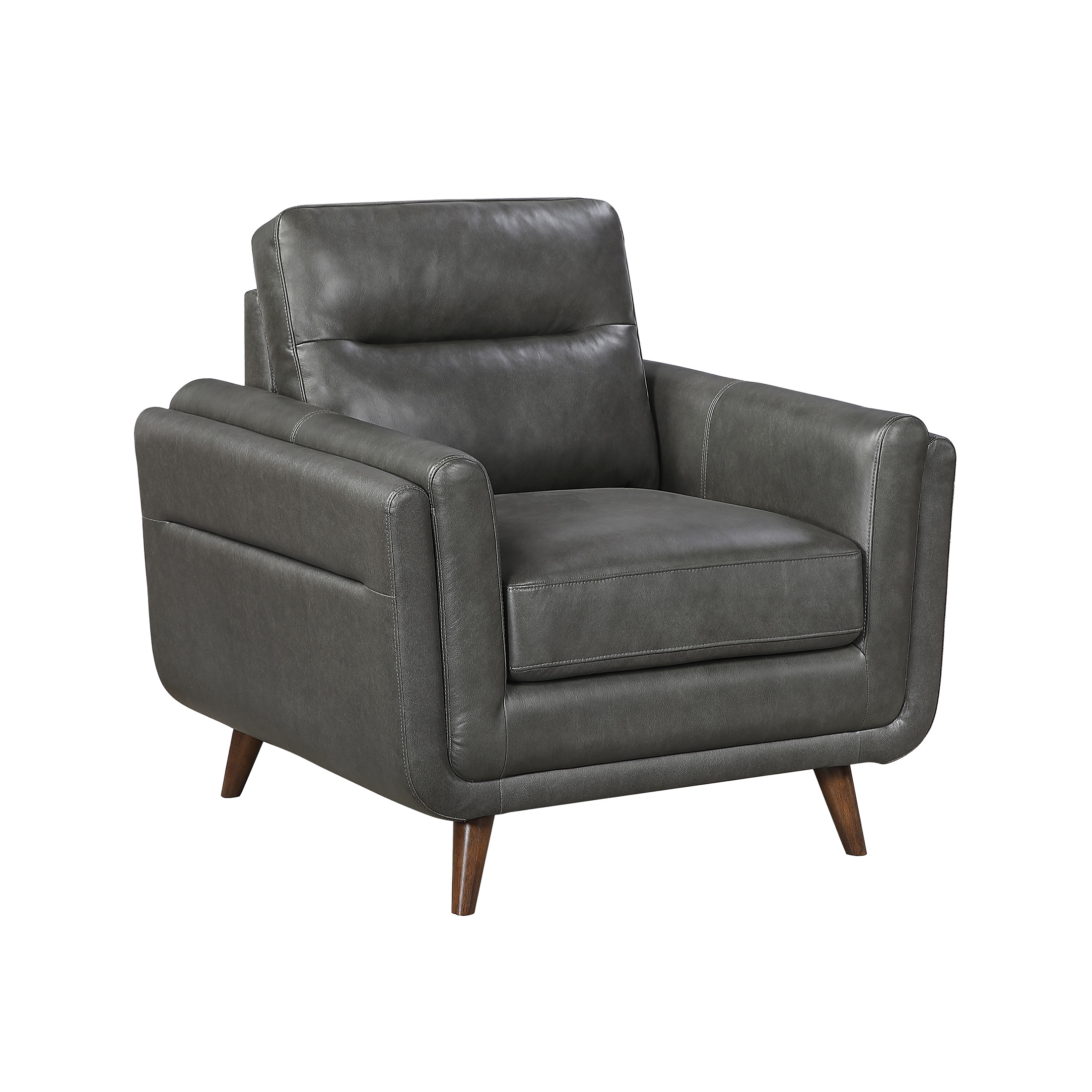 OakvillePark Husk Contemporary Leather Match Living Room Chair, Dark Gray