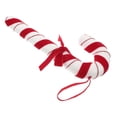 thumbnail image 4 of a polished and engaging product description based on your input:\n\n \n\n**Red and White Plush Candy Cane Christmas Tree Ornaments – Soft Hanging Holiday, 4 of 5
