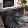 thumbnail image 2 of FREEAM Animal Lion Area Rug 5'x7', Black and White Lion Polyester Area Rug Mat for Living Dining Dorm Room Bedroom Home Decorative, 2 of 6