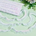 thumbnail image 4 of 13 Yard 1.2 Inch Organza Lace Pleated Fabric Trims Sequin Elastic Edge Ribbon Gathered Mesh Stretch Ruffled Floral Fringe Applique for Sewing Gift Package Wrapping Dress Cloth Crafts White, 4 of 9