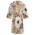 thumbnail image 6 of Vintage Floral Pattern Womens Dress With Pockets Summer V Neck 3/4 Sleeve Dress Plus Size Loose Dress, 6 of 7