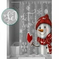 thumbnail image 4 of Christmas Snowman Bathroom Curtain 72 Inch Shower Curtain with Hooks, Xmas Let Snow Winter Snowflake Grey Waterproof Polyester Bath Curtain Washable Bathtub Curtain 60''x 72'', 4 of 6