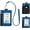 B3-black+blue, variant on Rose RFID Blocking Lanyard Wallet Card Holder Coin Purse with Keychain