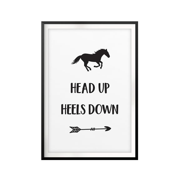 Head Up Heels Down 5 x 7 UNFRAMED Print Horse Lover Wall Art