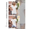thumbnail image 6 of Xuanfei Women V Neck Cutout Pattern Ruffle Sleeve Shirring Detail Top, 6 of 7