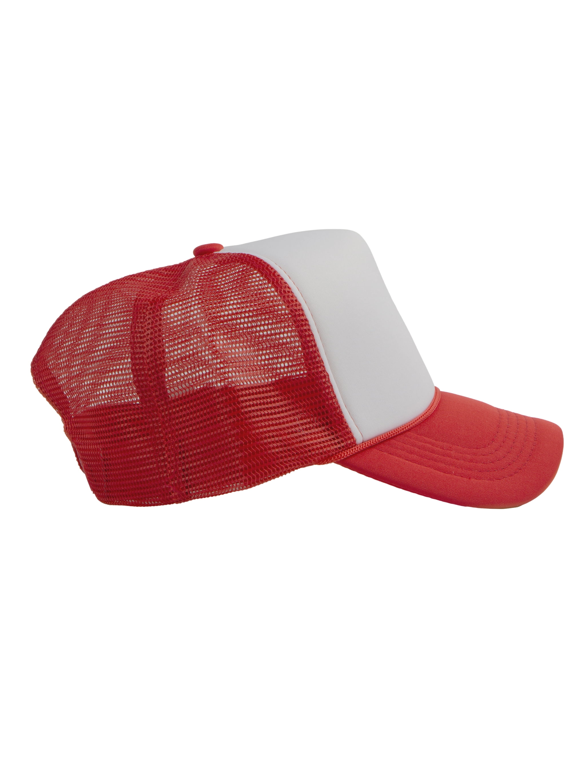 •Good Side Only• White & Red Paint Splatter Mesh Back Unisex Trucker Hat San Diego State University - 5P Trucker Mesh SD Patch (White  main image 2