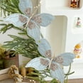 thumbnail image 4 of Lilgiuy 1Pcs Simulation Xmas Butterfly Ornaments for Christmas Tree, Wedding, Wreath, Garland Decor, Hanging Decorations with Clips, 10.63" x 7.87" (Blue), 4 of 5