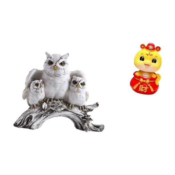 Figuras de búho,Figuras de búho,animales artificiales,artesanías,decoración del hogar,Figura en miniatura de búho moderna para dormitorio,Estatua de serpiente china,Estatua de serpiente
