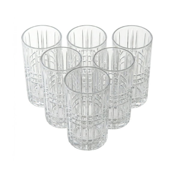 Juego 6 Vasos de Vidrio Cortado glazé 360 ml