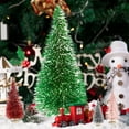 thumbnail image 2 of miniárboles de Navidad artificiales con cepillo para botellas, de sisal, con base de madera, para nieve y escarcha, adornos de pino en miniatura para Navidad, Año Nuevo, fiestas, decoración de mesa, 2 of 7