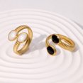 thumbnail image 4 of Open Ring Wide-Faced Vintage Index Finger Ring Distressed Texture Retro Style Stainless Steel Texture Stacking Finger Band Jewelry Gift, 4 of 8