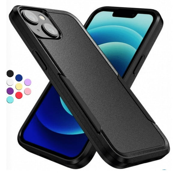 Entronix Heavy Duty Sleek Case designed for iPhone 14, Shockproof Drop Protection, Black