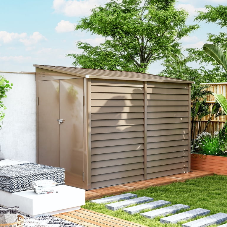 80,90サイズセット⑥ Outsunny 4.6' x 9' Metal Outdoor Storage Shed, Garden Utility Tool