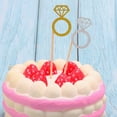 thumbnail image 3 of Tnobhg Cake Toppers Insert Card Ring Shape Cupcake Toppers Glitter Bridal Shower Wedding Ring Cupcake Picks Marriage Wedding Engagement Anniversary Valentines Party Cake Decorations Supplies, 3 of 8