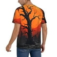 thumbnail image 2 of Uemuo Yellow Castle Sunset Tree Print Mens Polo Shirts Baseball T-shirt Performance Short Sleeve Golf Shirt Moisture Wicking Athletic Casual Collared T-Shirt-X-Large, 2 of 7