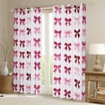 thumbnail image 2 of Homewish Kawaii Bow Curtains Pack of 2 (42x84 Each),Polka Dots Bowtie Curtains Blackout,Pink Red Bedroom Curtains For Girl Teens,Super Cozy Room Decor, 2 of 6