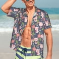 thumbnail image 5 of KLL Men's Hawaiian Shirt Short Sleeve Button Down Beach Shirts-Pigs 1, 5 of 5