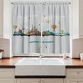 thumbnail image 2 of Ambesonne Travel Kitchen Curtains, Around the World Landmarks, 55"x45", Pale Grey and Multicolor, 2 of 3