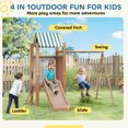 thumbnail image 4 of Qaba Kids Swing Set, Heavy-Duty Swing Set with Slide, Covered Fort, Ladder, 4 of 10