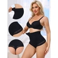thumbnail image 3 of DARING DIVA Women's High Waisted Shapewear Thong for Tummy Control XL Black, 3 of 6