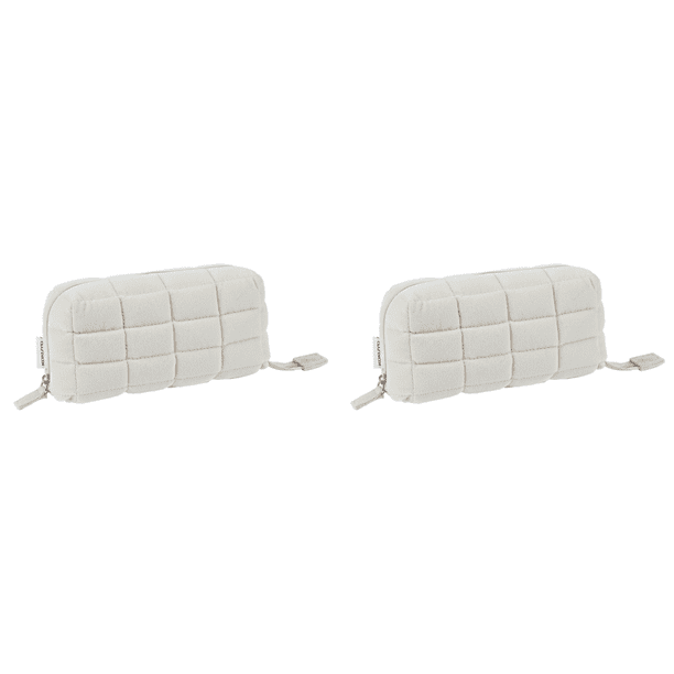 Estuche para Lápices Con Forma Almohada Almacenamiento Maquillaje Acolchada Multifunción () Blanco
