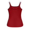 thumbnail image 6 of RYRJJ Tank Tops for Women with Built in Bras Spaghetti Strap Camisole Soft Ribbed Fitted Summer Sleeveless Cami Shirts(Red,M), 6 of 8