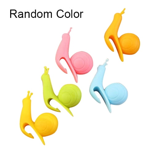 Cheers 5Pcs Tea Bag Holder Cute Snail Shape Soft Silicone Cup Mug Hanging Tool Gift