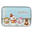 thumbnail image 3 of Merry Christmas Carolers Bull Terrier White Dish Drying Mat, 3 of 6