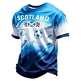 thumbnail image 3 of 2026 Soccer Cup Raglan Short Sleeve T-Shirt for Men, Crew Neck Athletic Jersey - Scottish Football Player & Saltire Graphic Print Casual Summer Top for Daily Wear & Party Cyan XXXL, 3 of 5