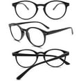 thumbnail image 3 of KOOSUFA Blue Light Blocking Reading Glasses +2.75 Round Women Men Light Weight Eyewear Reader Eyeglasses with Spring Hinge Glossy black, 3 of 7