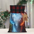 thumbnail image 5 of Kdxio Red And Blue Fire Mountains Christmas Drawstring Bags Xmas Buffalo Plaid Candy Bags Linen Treat Bags Christmas Gift Bags for Presents-Black, 5 of 8