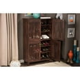 thumbnail image 2 of Bowery Hill 48" Tall Shoe Cabinet with 4 Door, 18-Pair Shoe Storage Organizer  in Oak Brown, 2 of 6