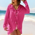 thumbnail image 5 of Rciityk Women's Long Sleeve Cardigan Casual Ruffle V-neck Tie Solid Cardigan Fall Lightweight Open Front Cardigan, 5 of 6