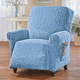 thumbnail image 2 of Collections Etc Embossed Tropical Design Stretch Furniture Cover Blue Recliner, 2 of 3