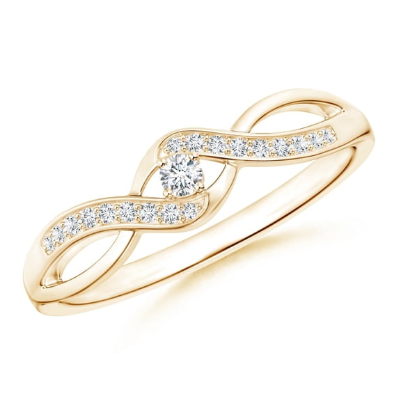 Solitaire Round Diamond Infinity Promise Ring in 14K Yellow Gold (Weight: 0.04ctwt)
